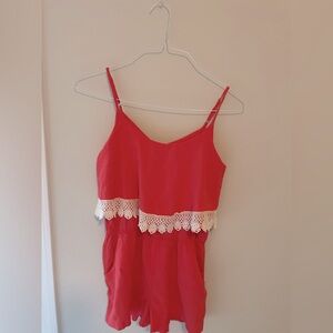 Coral pink romper